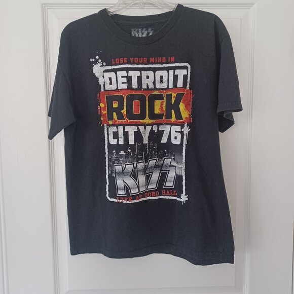 Vintage Kiss Detroit Rock City 76 Adult T Shirt Large Metal Music Band Concert - Picture 1 of 4